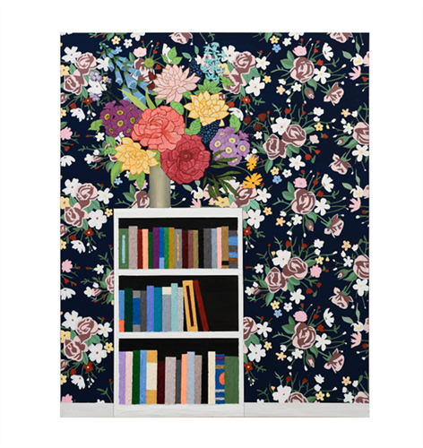 Flowers On Bookshelf
