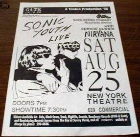 Sonic Youth Nirvana Vancouver 90
