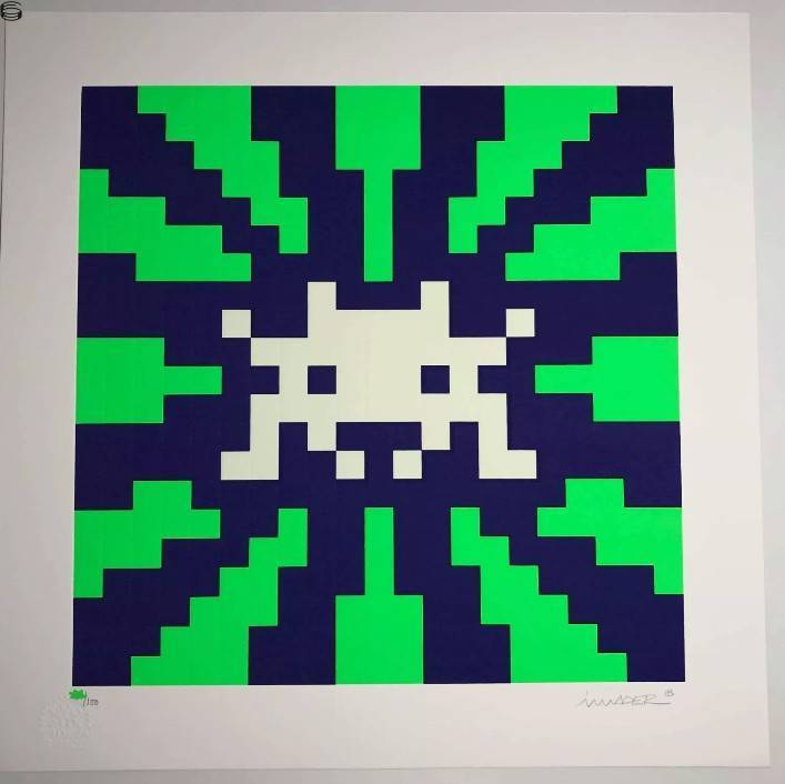 Space Invader - Sunset - Blue / Green Edition