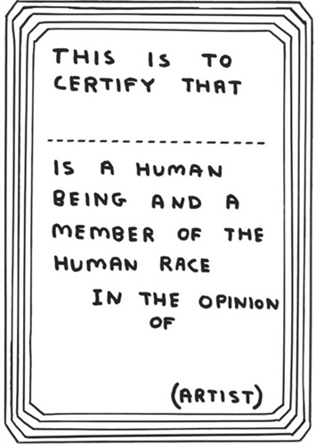 David Shrigley - Certificate Of Human Status