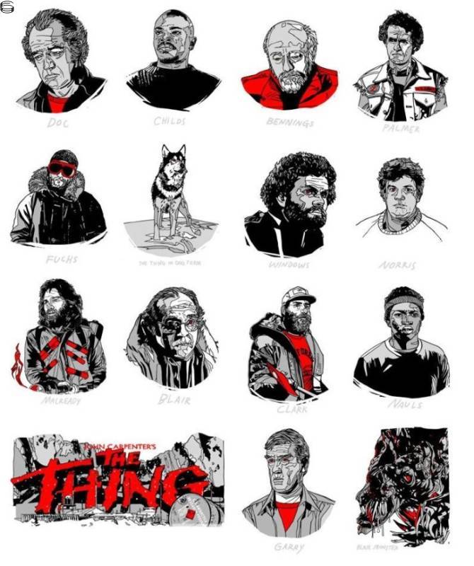 Tyler Stout - The Thing Handbill Set