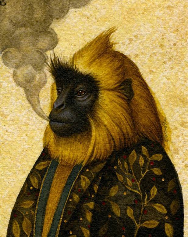 Untitled (Small Smoking Monkey)