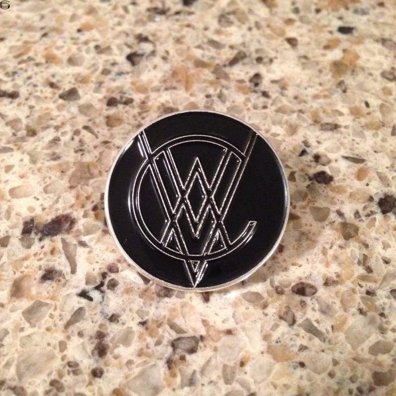 VACVVM Monogram Logo Enamel Pin (Black/Black)