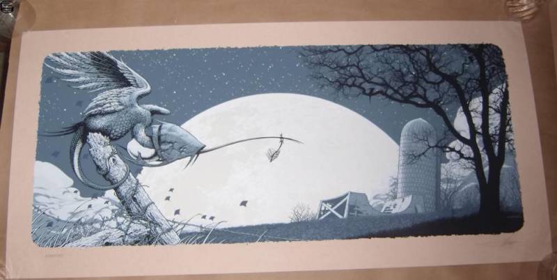 Aaron Horkey - Whale Bone Grove 08 - Blue on Kraft Edition
