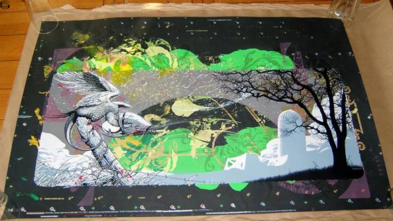 Aaron Horkey - Whale Bone Grove 08 - Test Print Black Edition
