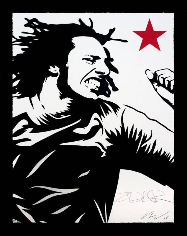 Ernesto Yerena - Zack de la Rocha - Hand-Sprayed Red Star Edition