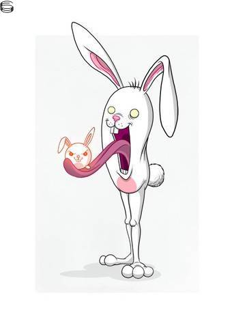 Bunnywith Cuckoo, His Little Brother Who Lives In His Mouth