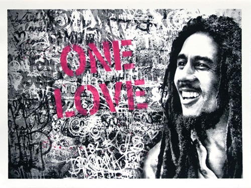 Mr Brainwash - Happy Birthday Bob Marley - One Love - Pink