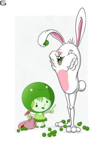 Bunnywith Her Peas