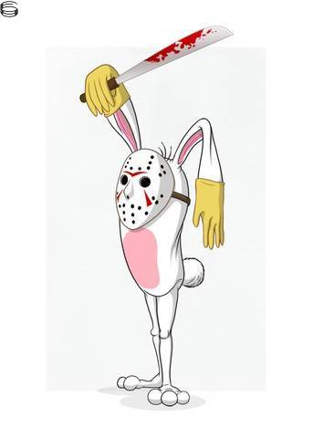 Bunnywith Hockey Mask