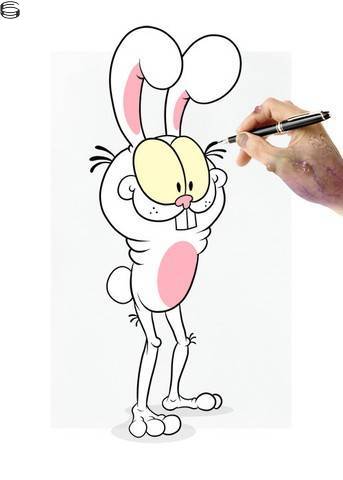 Bunnywith Jim Davis' Hand