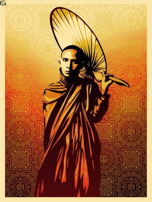 Shepard Fairey - Burmese Monk