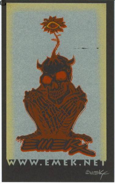 Emek - Crouching Skeleton 05 - Red Web Black Edition