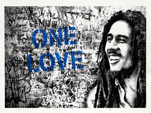 Mr Brainwash - Happy Birthday Bob Marley - One Love - Blue