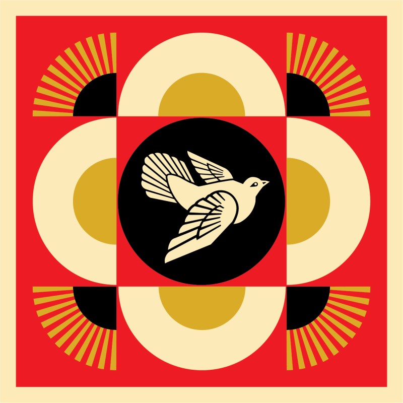 Shepard Fairey - Dove Geometric - Red