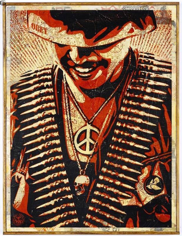 Shepard Fairey - Duality of Humanity 1 - Wood HPM Edition