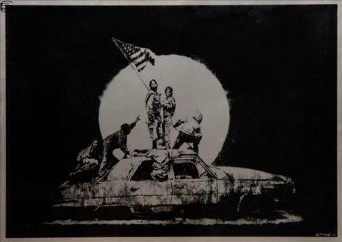 Banksy - Flag - Formica Metal Edition
