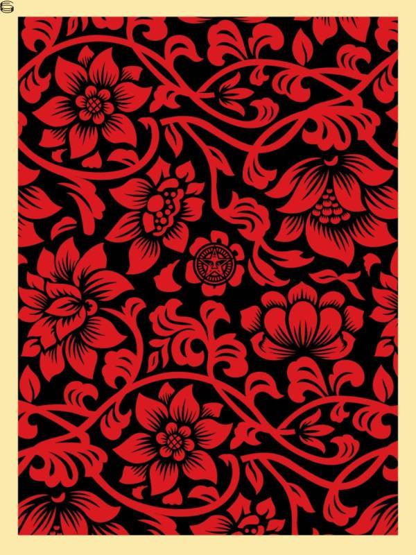 Shepard Fairey - Floral Takeover - Red / Black Edition