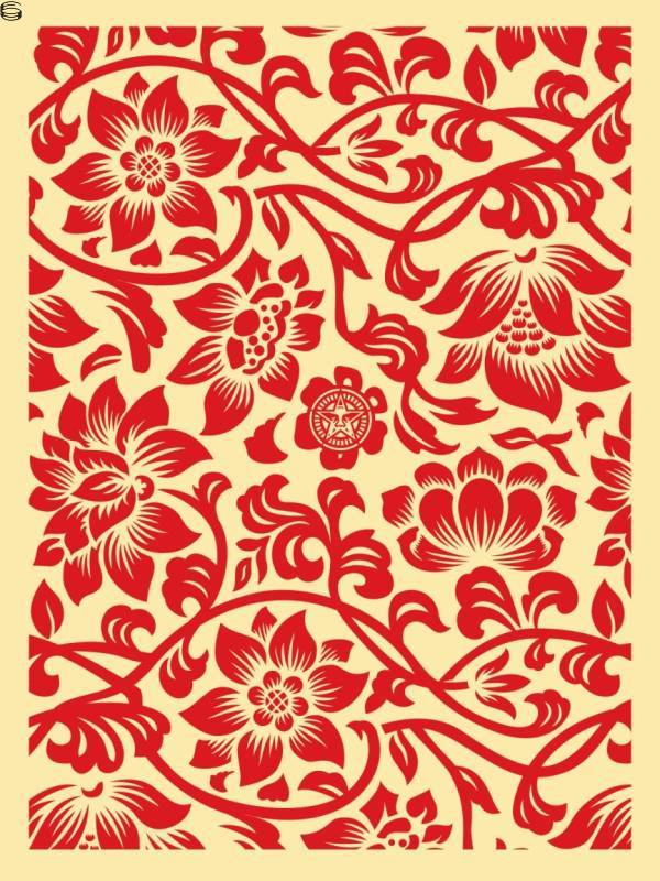 Shepard Fairey - Floral Takeover - Red / Cream Edition
