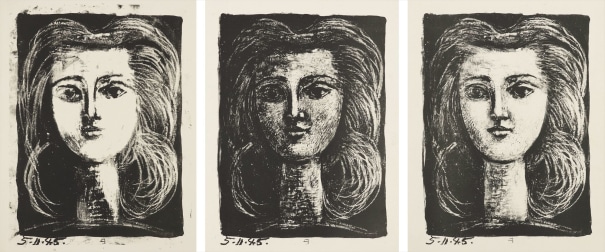 Tete de jeune fille (Head of a Young Girl): Three states (Mourlot 7)