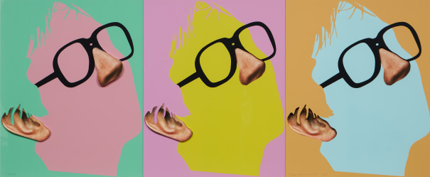 One Face (Three Versions) with Nose, Ear and Glasses, from Noses & Ears, Etc.: The Gemini Series (H. 170)