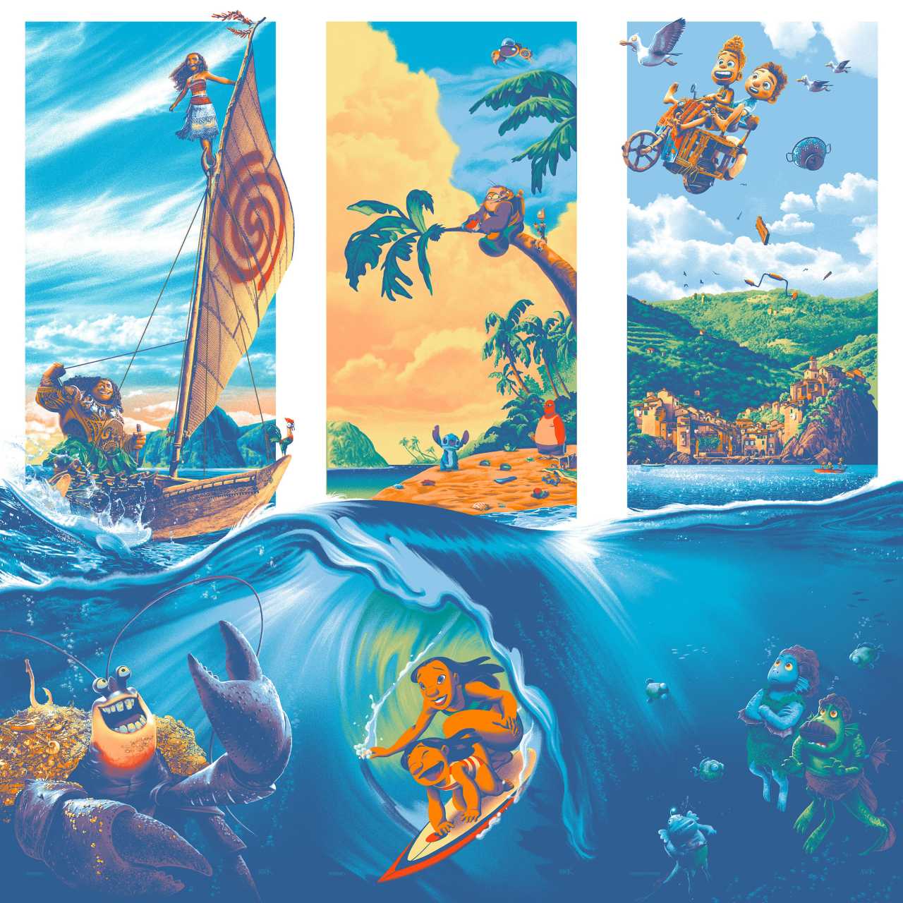 Disney Ocean Series (Moana, Lilo & Stitch, Luca) 