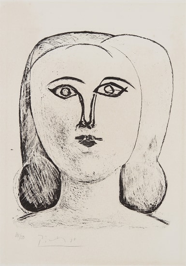 Tete de jeune fille (Head of a Young Girl) (Bloch 393 Mourlout 9 Reusse 67)