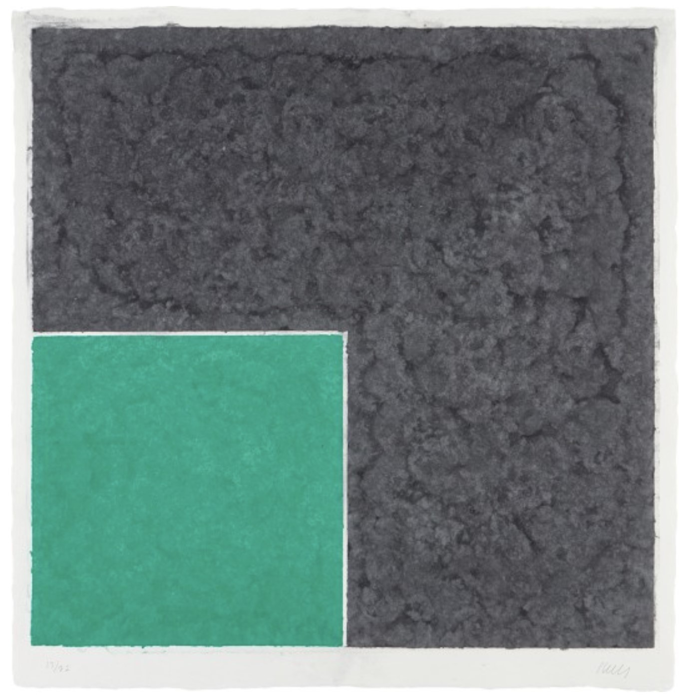 Colored Paper Image XVII (Green Square with Dark Grey), from Colored Paper Images (Axsom 158; Tyler Graphics 314)