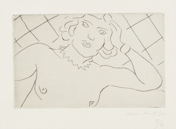 Torse, fond a losanges (Torso, on Diamond Background) (Duthuit 145)