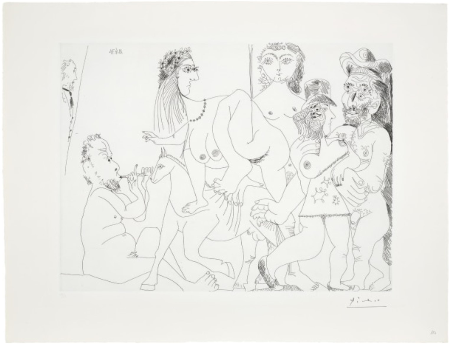 Degas imaginant, fete champetre, avec bal musette masque (Degas Imagining, Party with a Masked Ball), plate 112 from Series 156 (Bl. 1967, Ba. 1976)