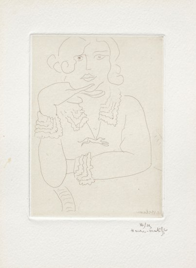 Figure au col et manchettes de dentelle (Figure with Lace Collar and Cuffs) (D. 197)