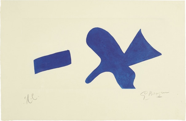 L'oiseau bleu (Invitation exposition Louis Broder pour le livre de Braque) (The Blue Bird - invitiation exhibition Louis Broder for Braque book)