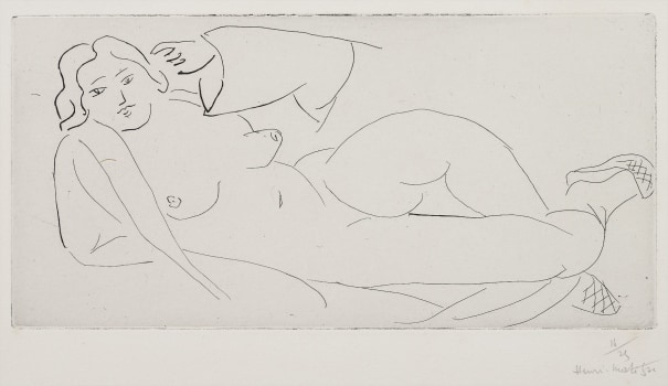 Nu allonge, aux babouches de paille tressee (Lying Nude with Woven Straw Slippers) (Duthuit 231)