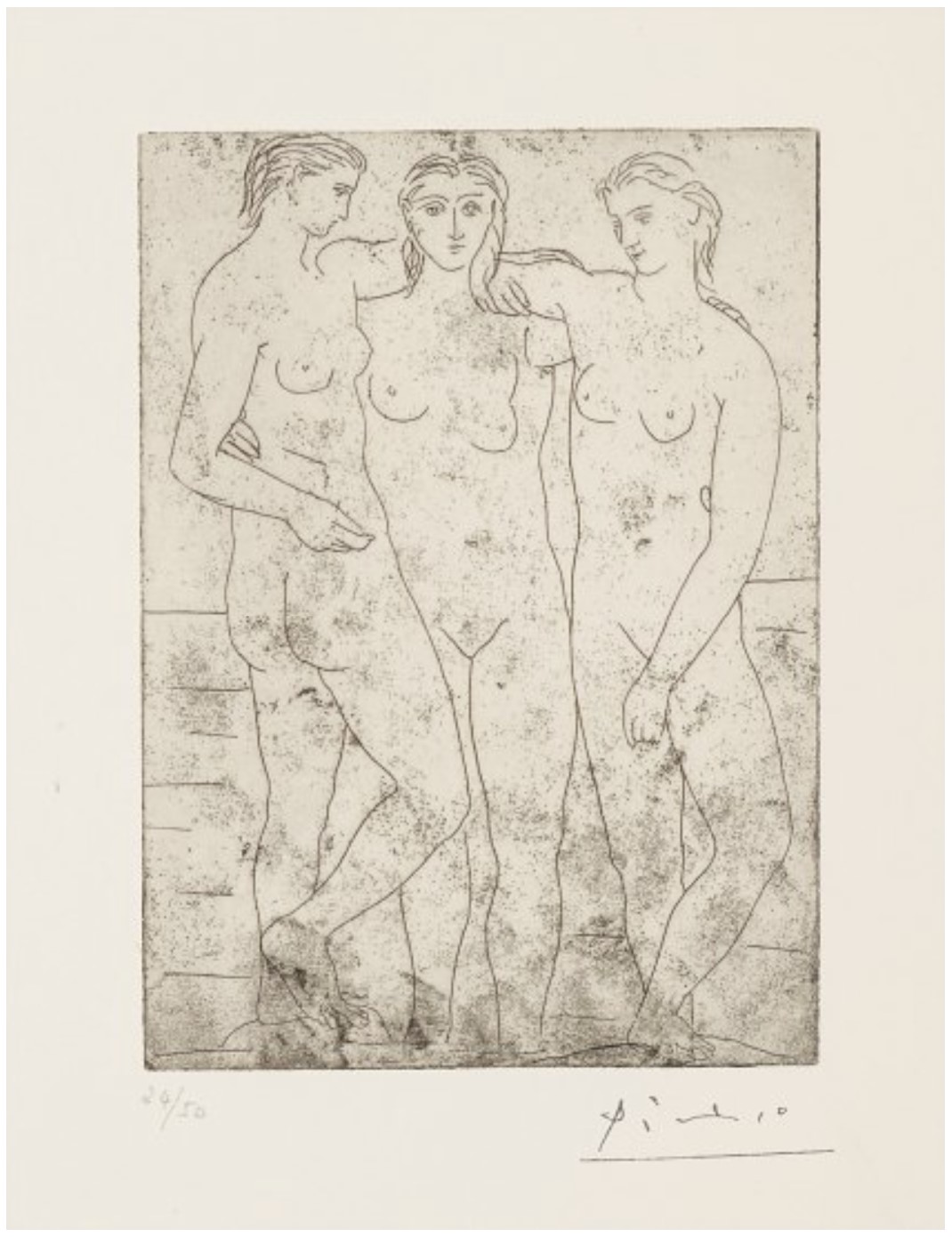 Les trois baigneuses II (Three Bathers II) (Bloch 61; Baer 107 b1)