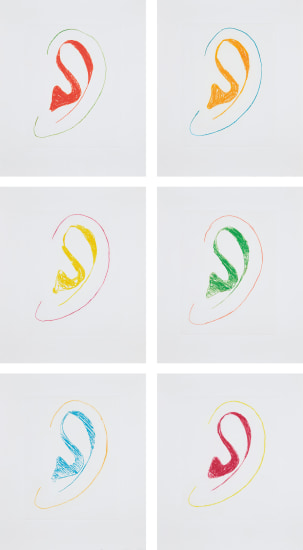 Six Ear Drawings (Complementary Colors) (H. 175-180)