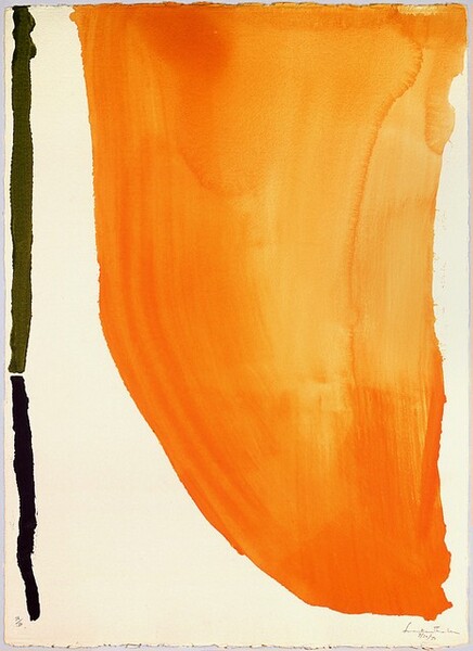 Helen Frankenthaler - Four Pochoirs portfolio - Orange Downpour