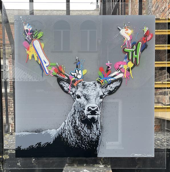 Martin Whatson - The stag - Acrylic grey hand-finished