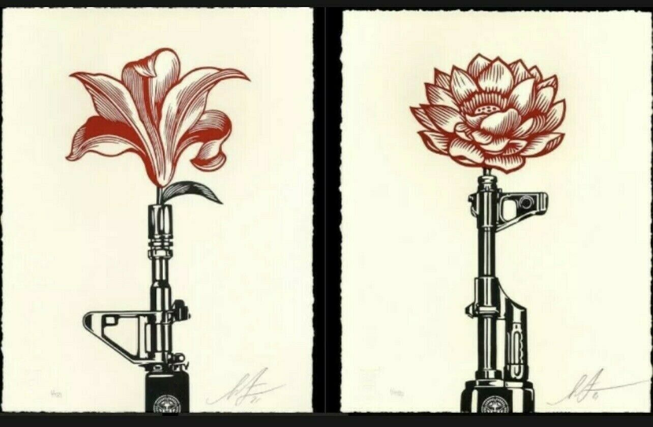 AK-47 /AR-15 Lotus (Letterpress)