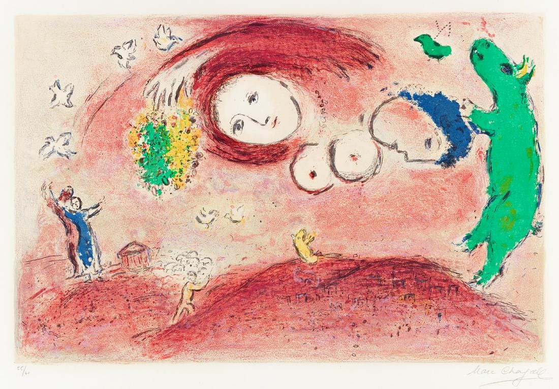 Marc Chagall - Printemps au Pre (from Daphnis et Chloe) (Mourlot 314) - Book Edition