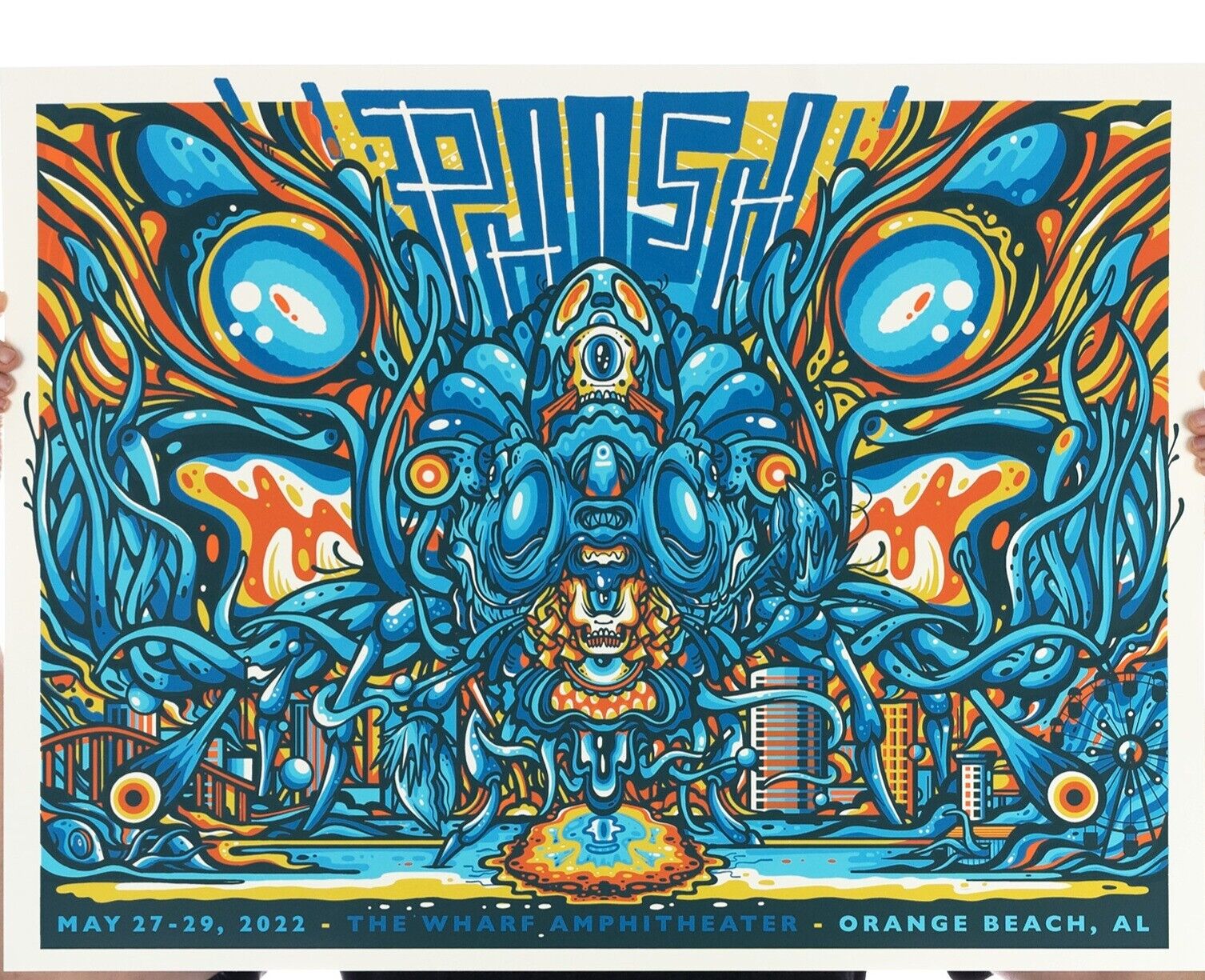 Drew Millward - Phish Orange Beach Alabama May 27 28 29 Print - Blue Edition