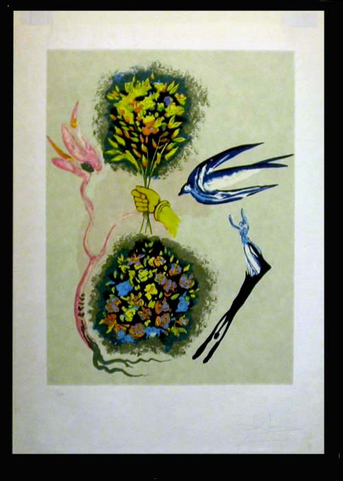 Salvador Dali - Magic Butterfly and the Dream (Field 78-2A) - Apparition of the Rose