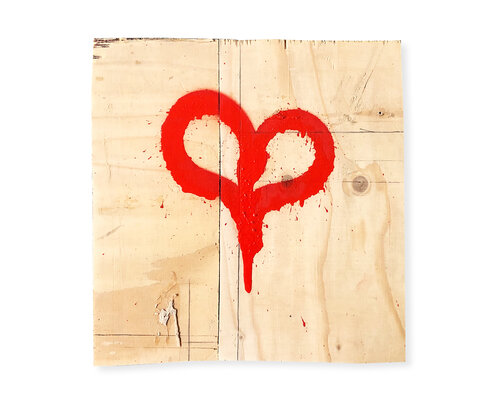 Lonely Heart on Wood