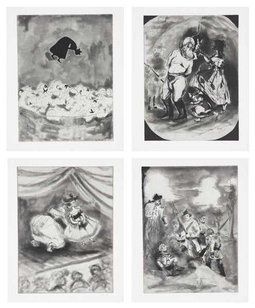 Four Etching and Aquatint Prints