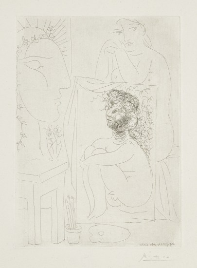 Modele accoude sur un tableau (Model Leaning on a Table), plate 43, from La Suite Vollard (Bloch 151 Baer 303)