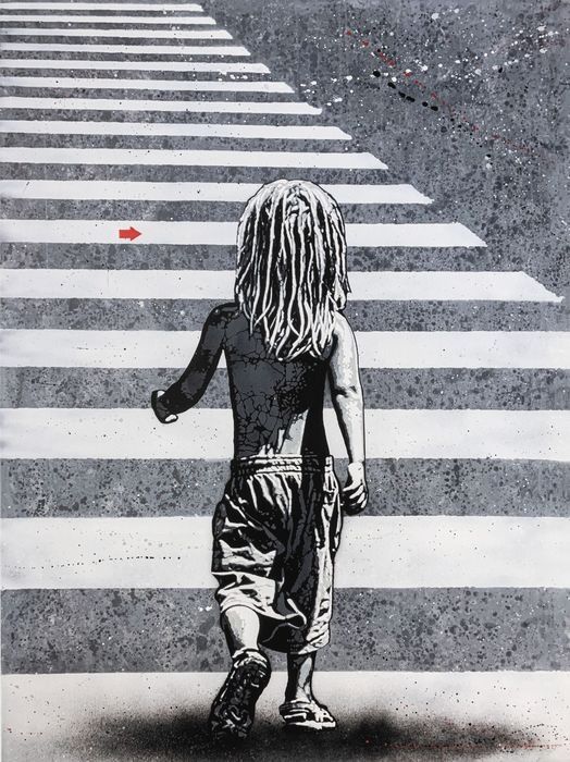Coron (Art) Virus - Child crossing the street