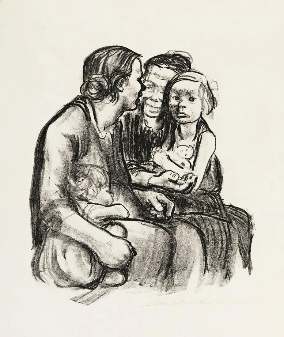 Zwei schwatzende Frauen mit Zwei Kindern (Knesebeck 250)