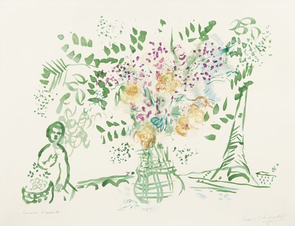 Le bouquet vert et violet (Green and Violet Bouquet) (Mourlot 226)