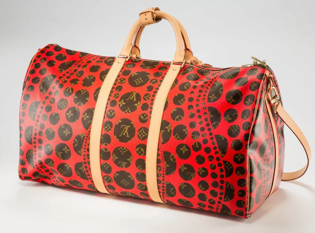 Louis Vuitton Limited Edition Red Dot Monogram Canvas Infinity Dots Keepall 55