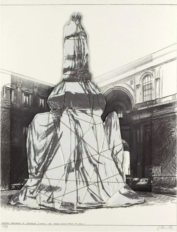 Wrapped Monument to Leonardo