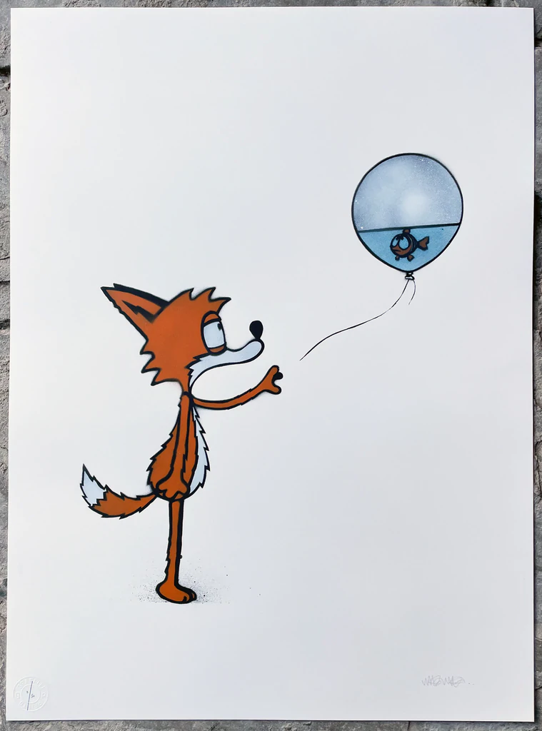 Fox with baloon